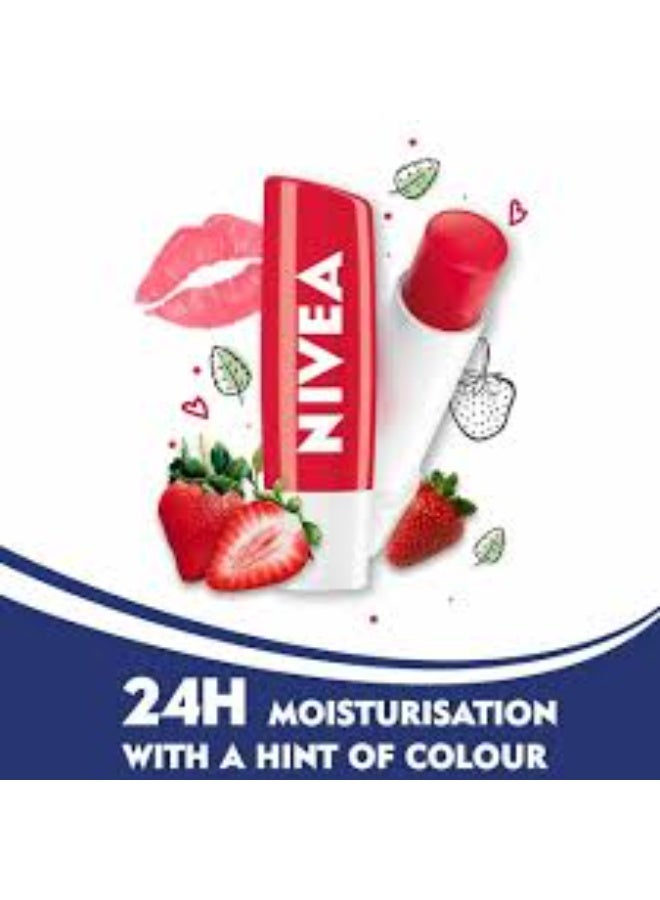 Nivea Set of 2 24 Hr Melt-In Moisture Lip Balm - Strawberry Shine 4.8g - Image 3